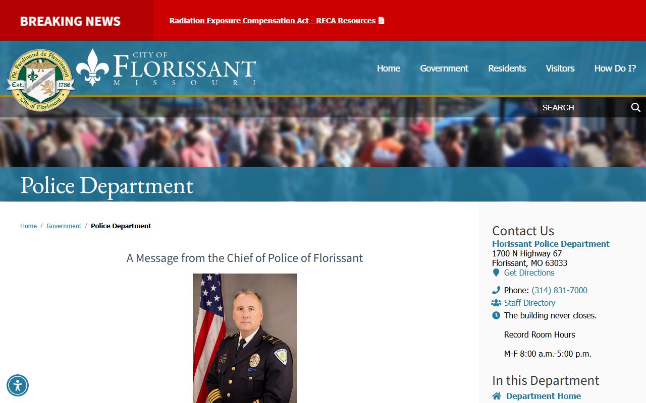 Florissant Police Department DUI arrest records division