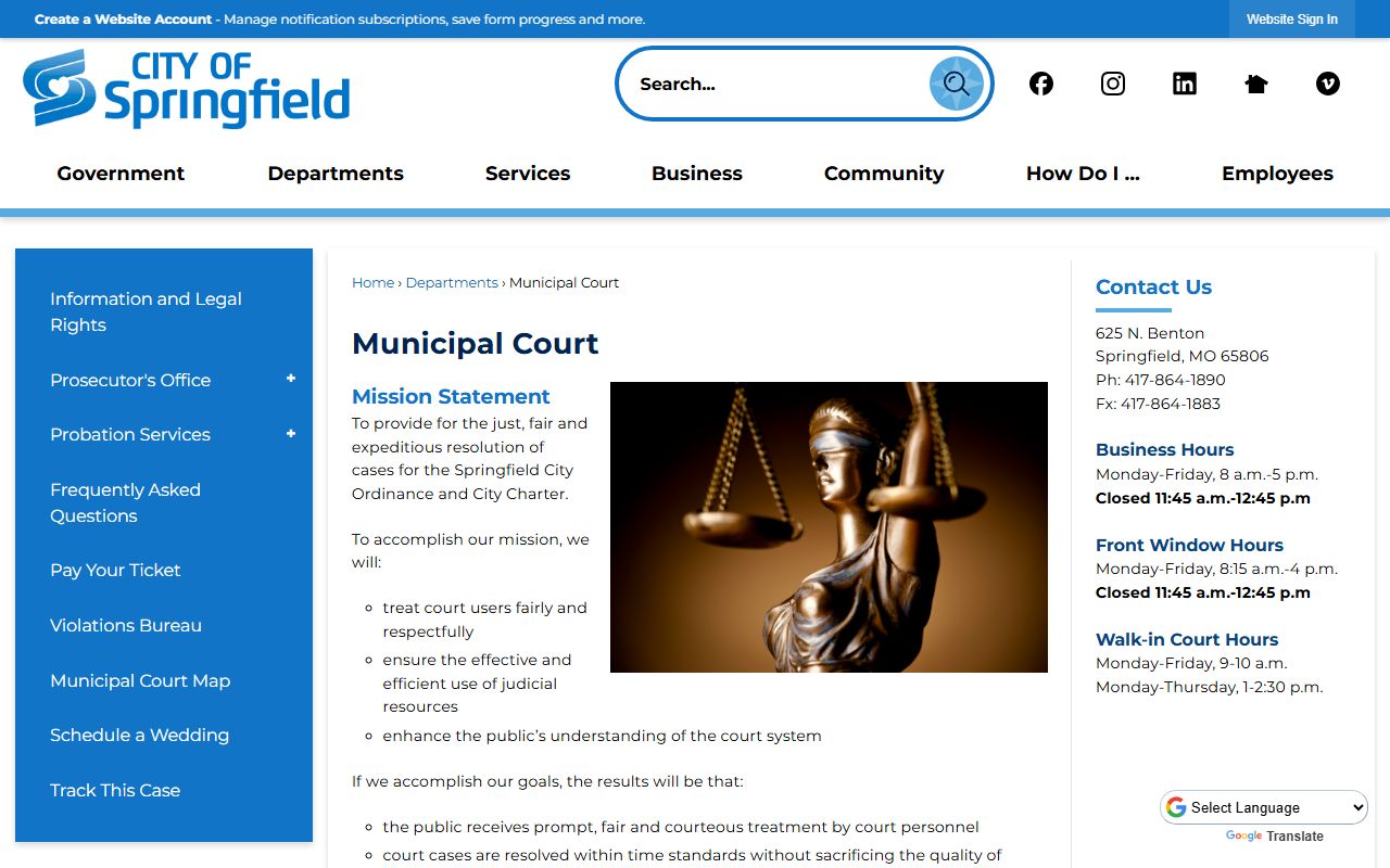 Springfield Municipal Court DUI records and case information