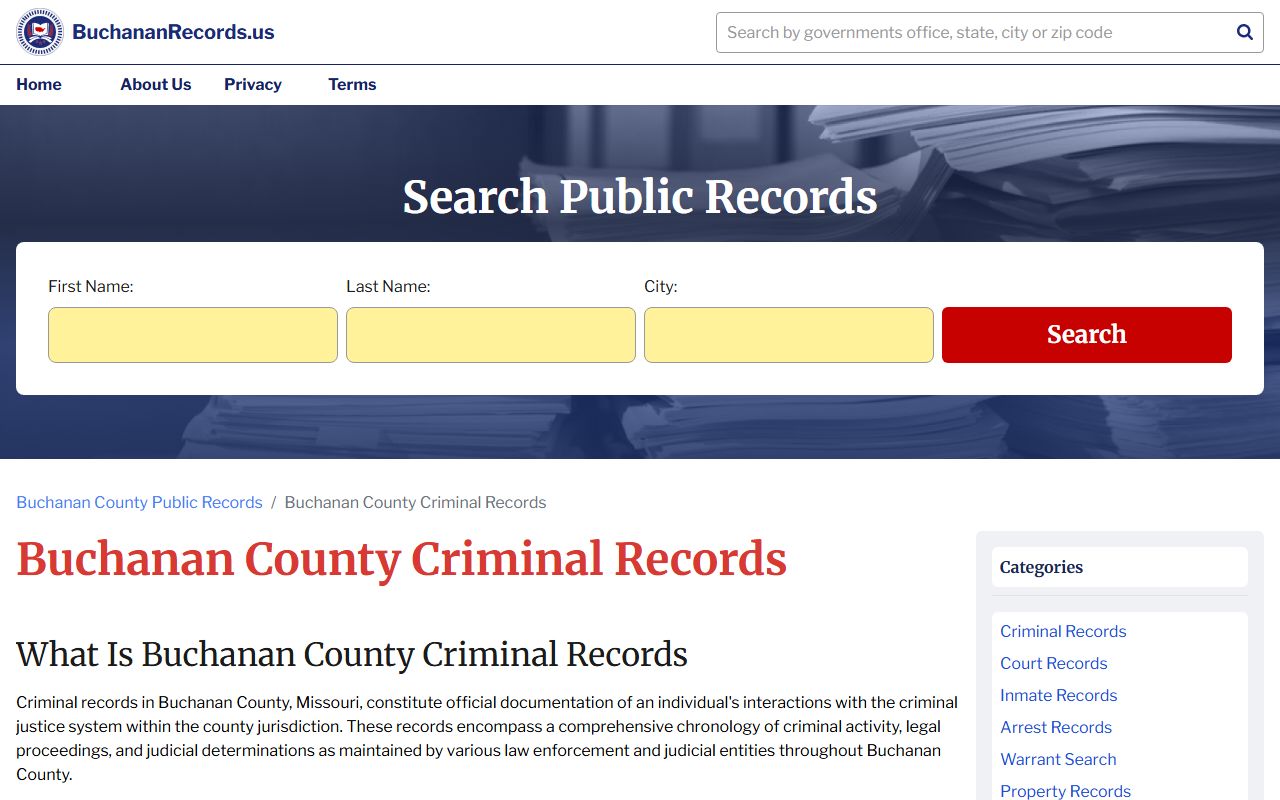 Buchanan County criminal records search for St. Joseph DUI cases