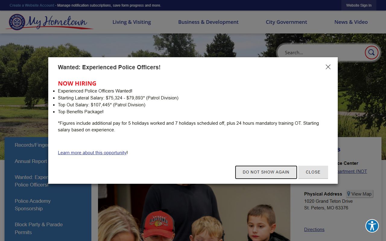 St. Peters Police Department DUI records access