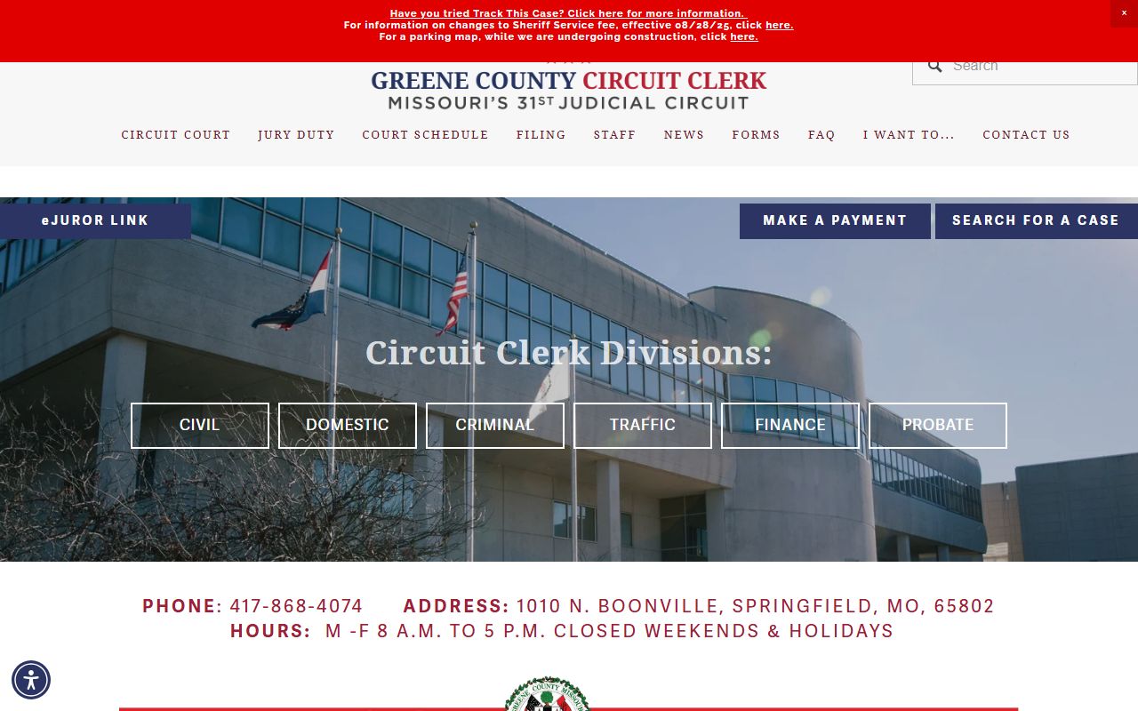 Greene County DUI records court system in Springfield Missouri
