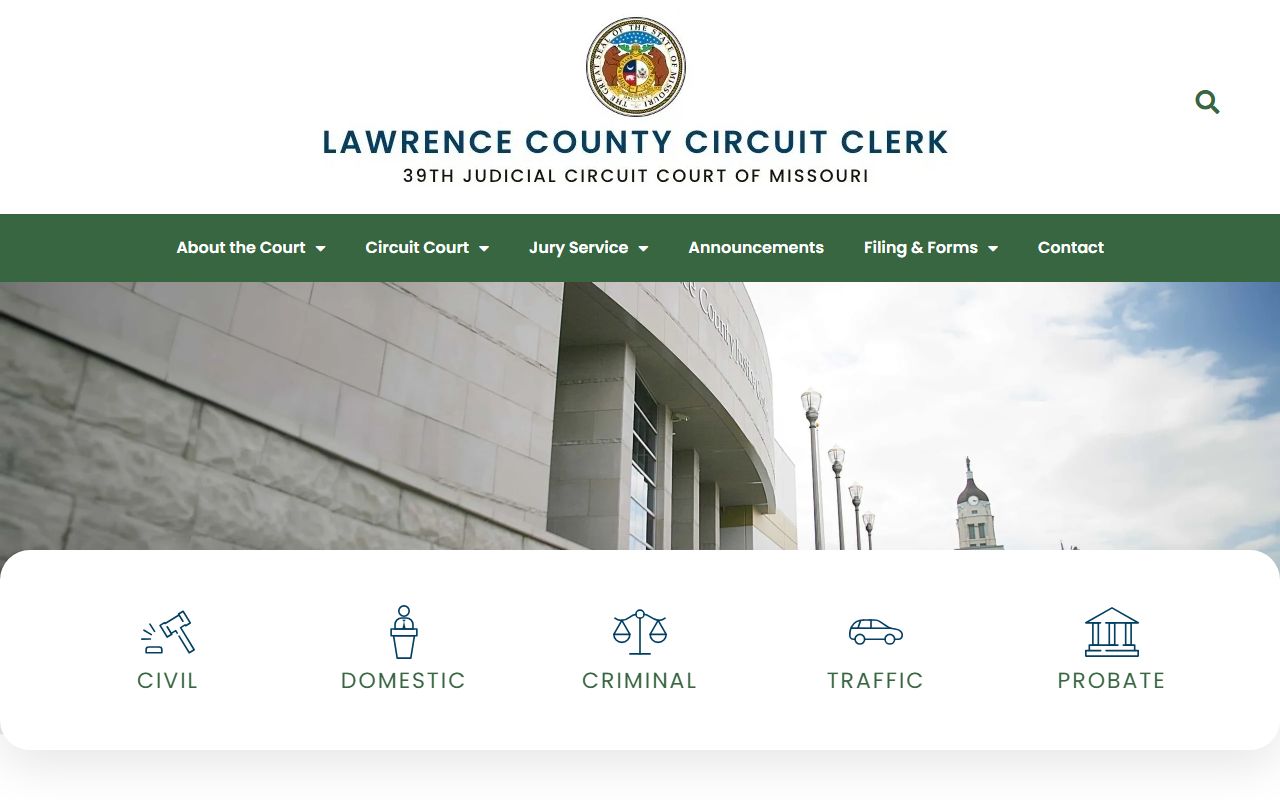 Lawrence County Missouri Circuit Clerk office for DUI records