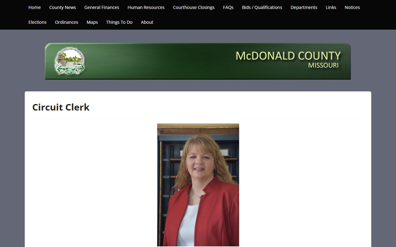McDonald County Missouri Circuit Clerk office for DUI records