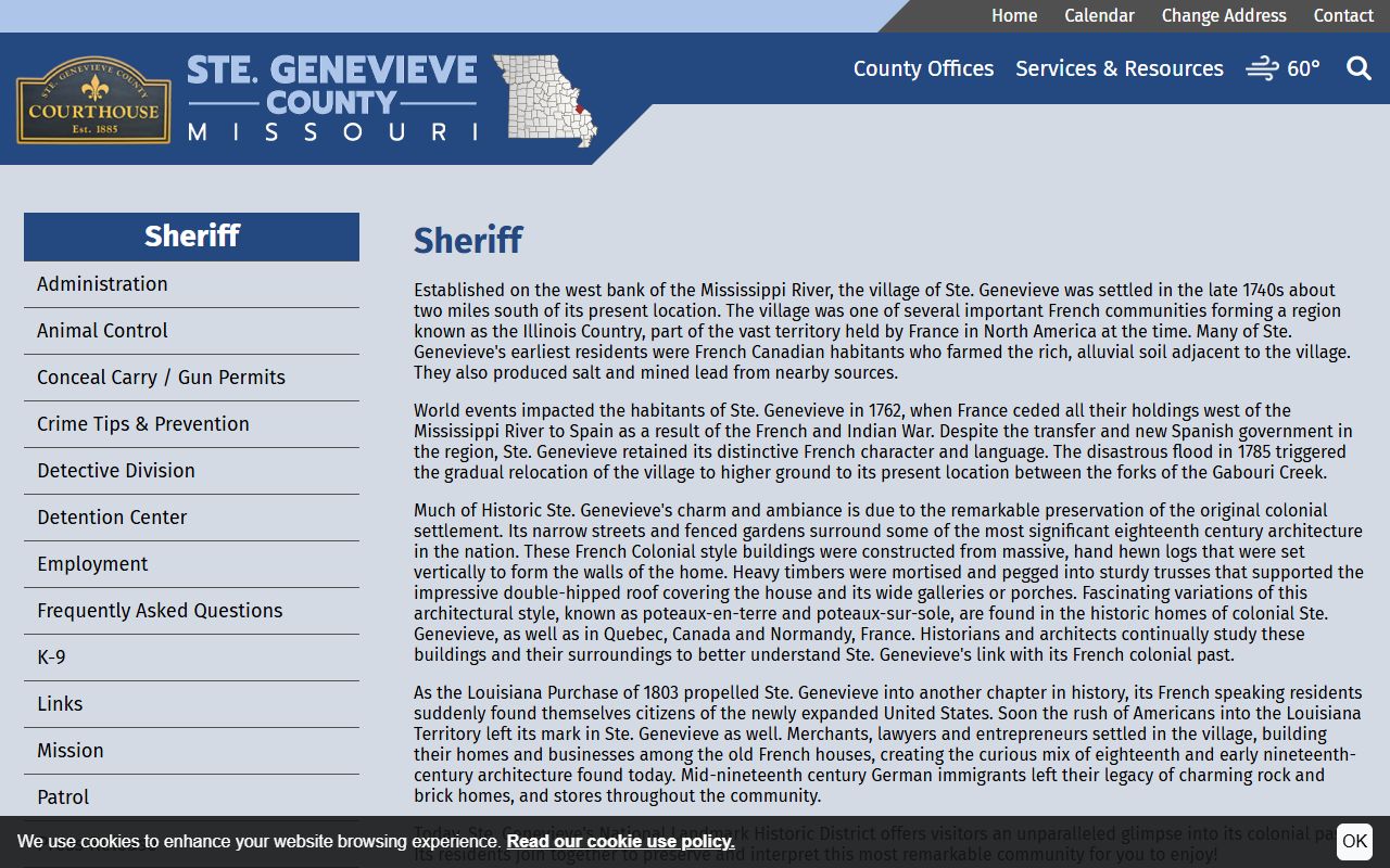 Ste. Genevieve County Sheriff wanted list and DUI arrest records