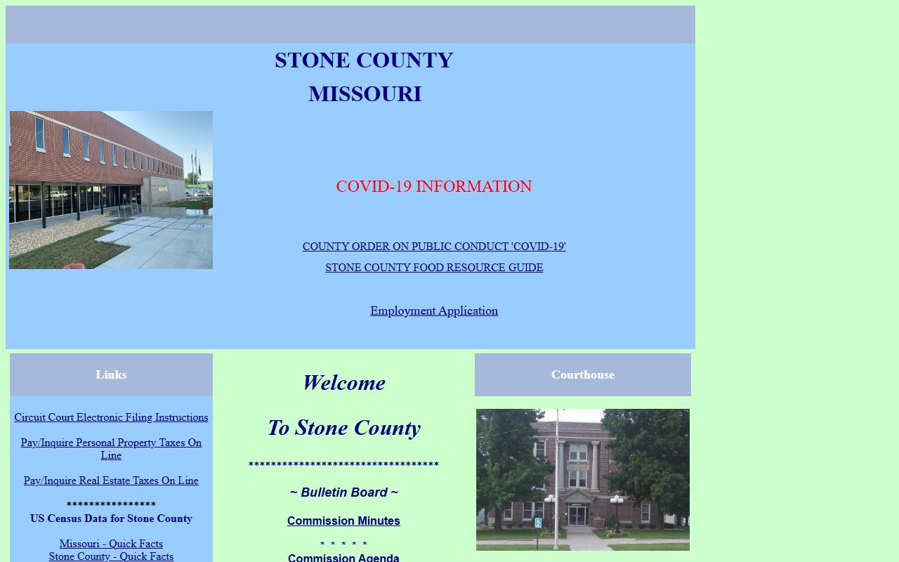 Stone County government home page for DUI records access